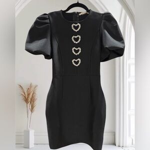 293. Elegant Black Dress with Heart Accents